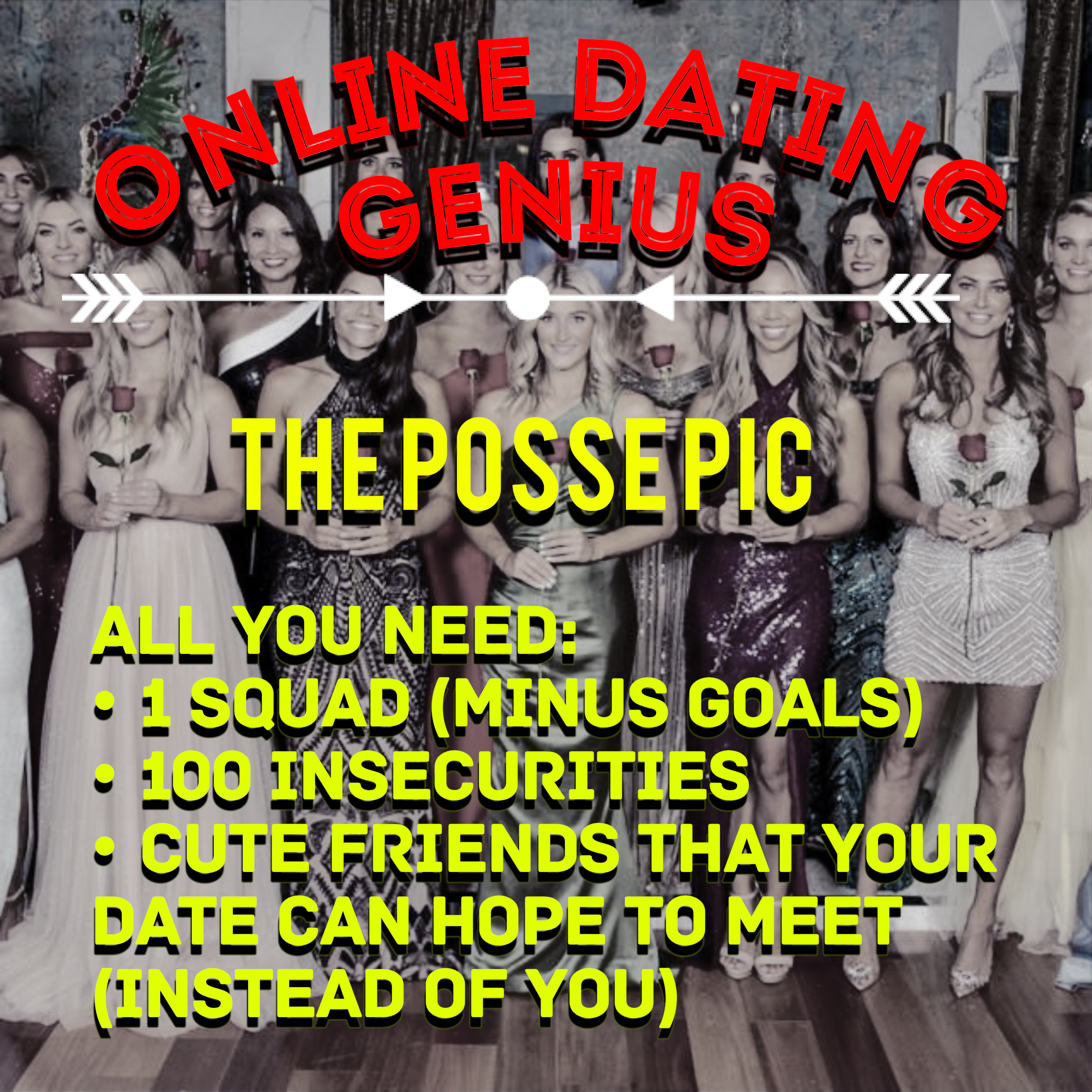 Online dating profile tip group photo